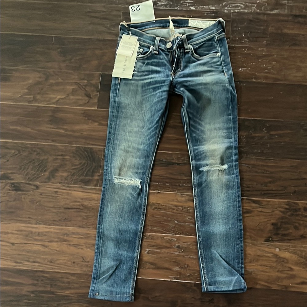 Classic Blue Distressed Women Jeans